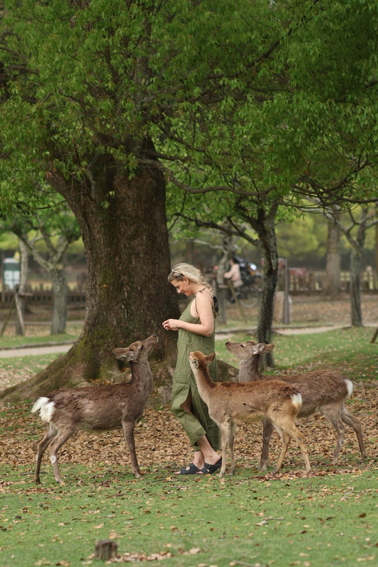 Oufit by Daniela Žáková & Deers Moss green long dress