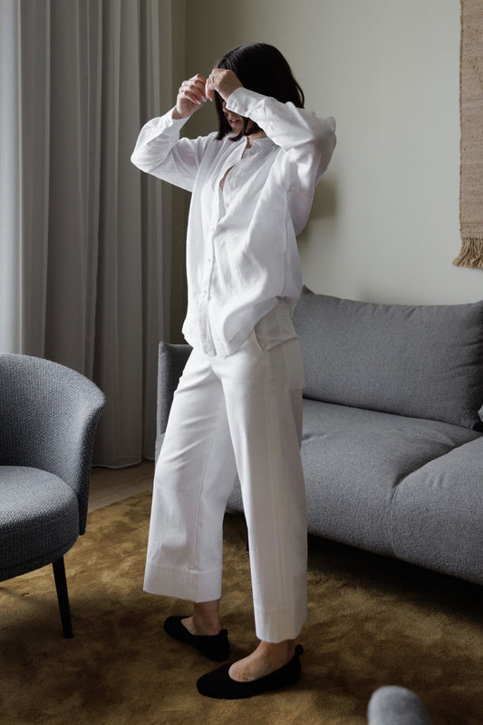 Outfit by Maria Hason White linen shirt regular