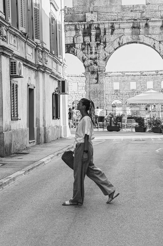 Outfit by michaela_krajanova | Wide linen pants & Wrap top