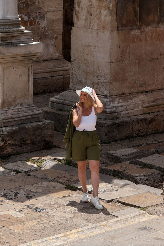 Outfit by Daniela | Shirt & Shorts Moss green set