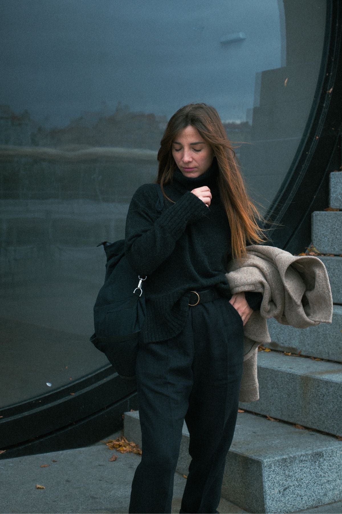 Outfit by Dana | Linen pants & Merino highneck sweater