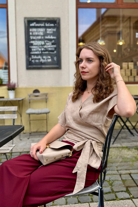 Outfit by Lenka Bebjáková | Wrap top Beige natural