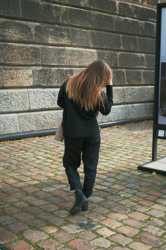 Dámské lněné kalhoty Straight-leg - loose fit