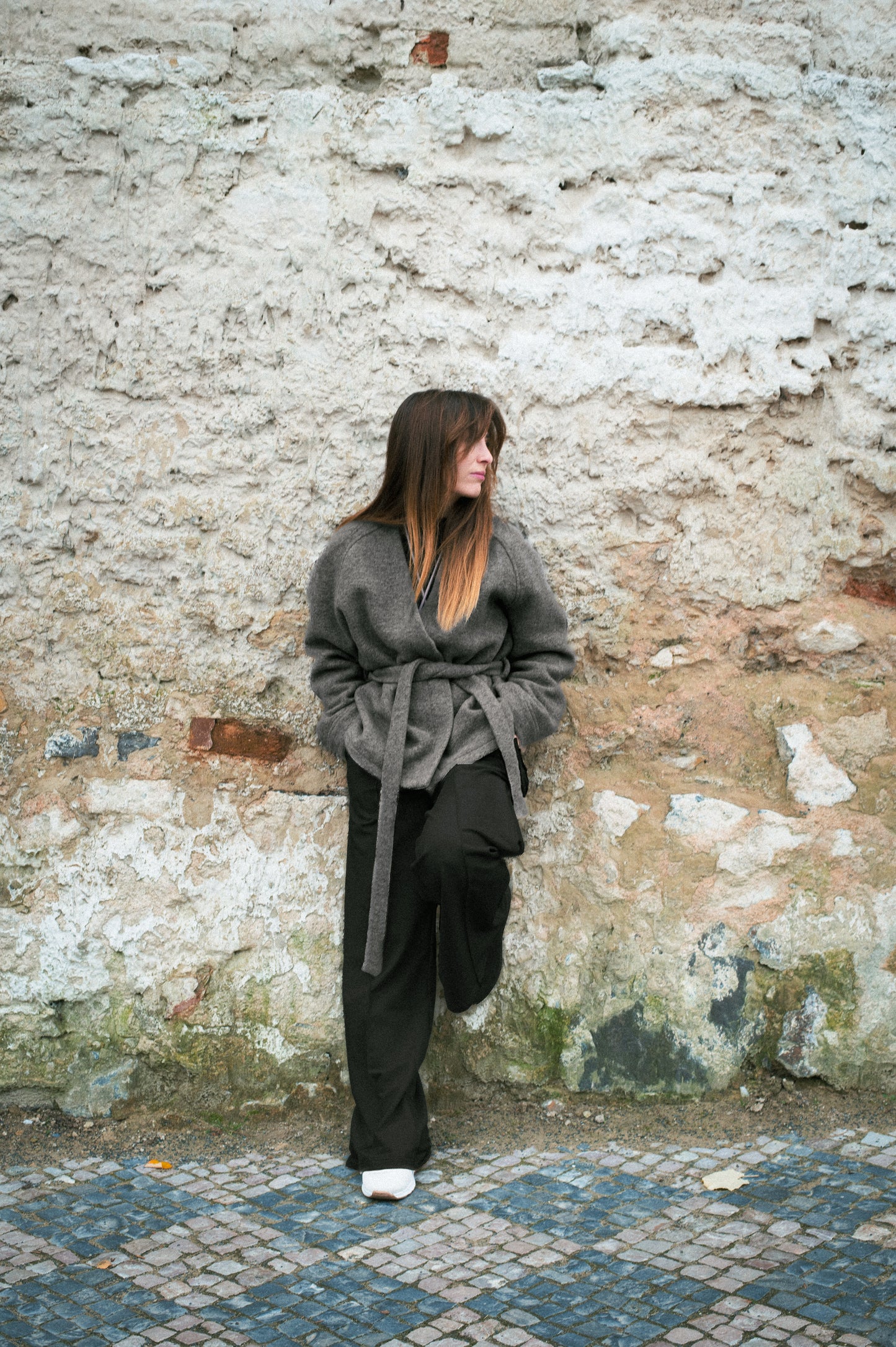 Women’s Wool Coat Loose fit – Dark Gray