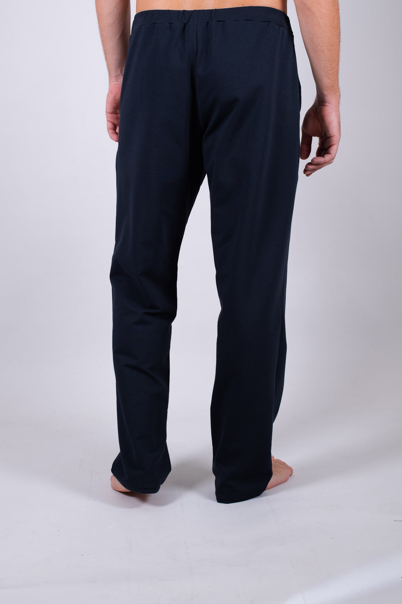 Men sweatpants wide organic cotton Deep blue - Straight-leg