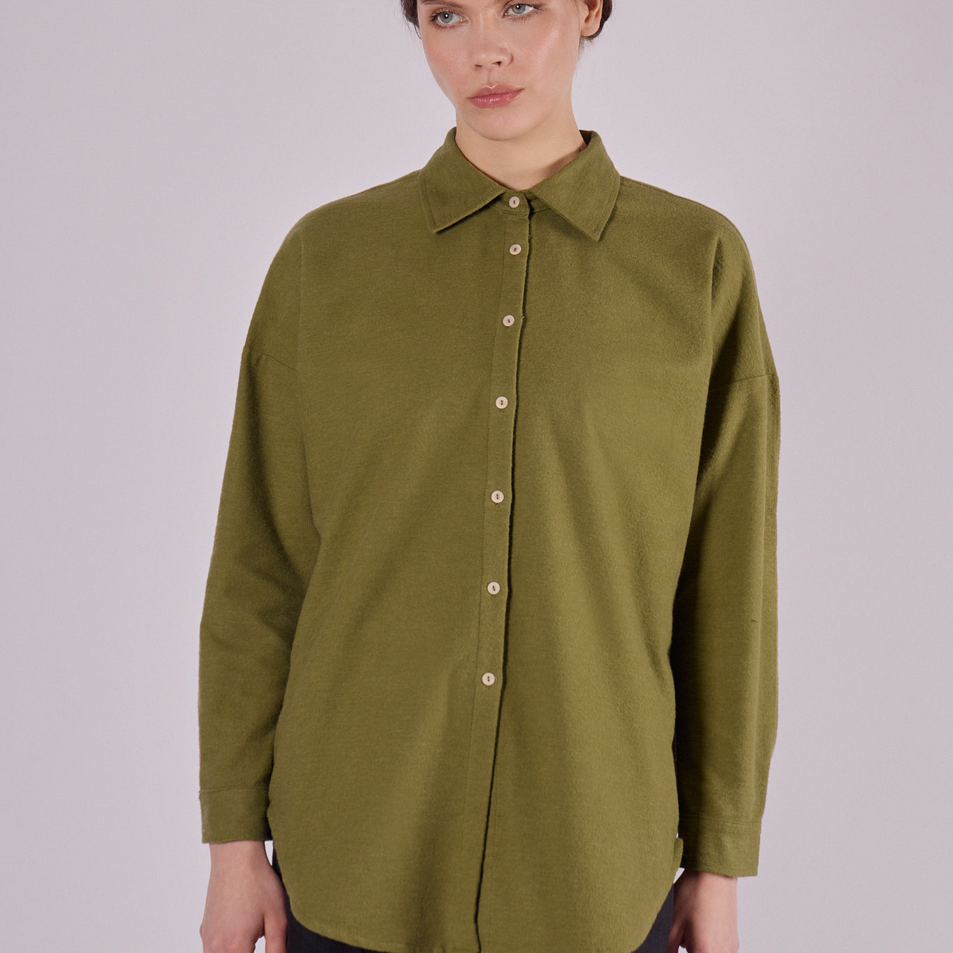 Dámská flanelová košile s límečkem loose fit