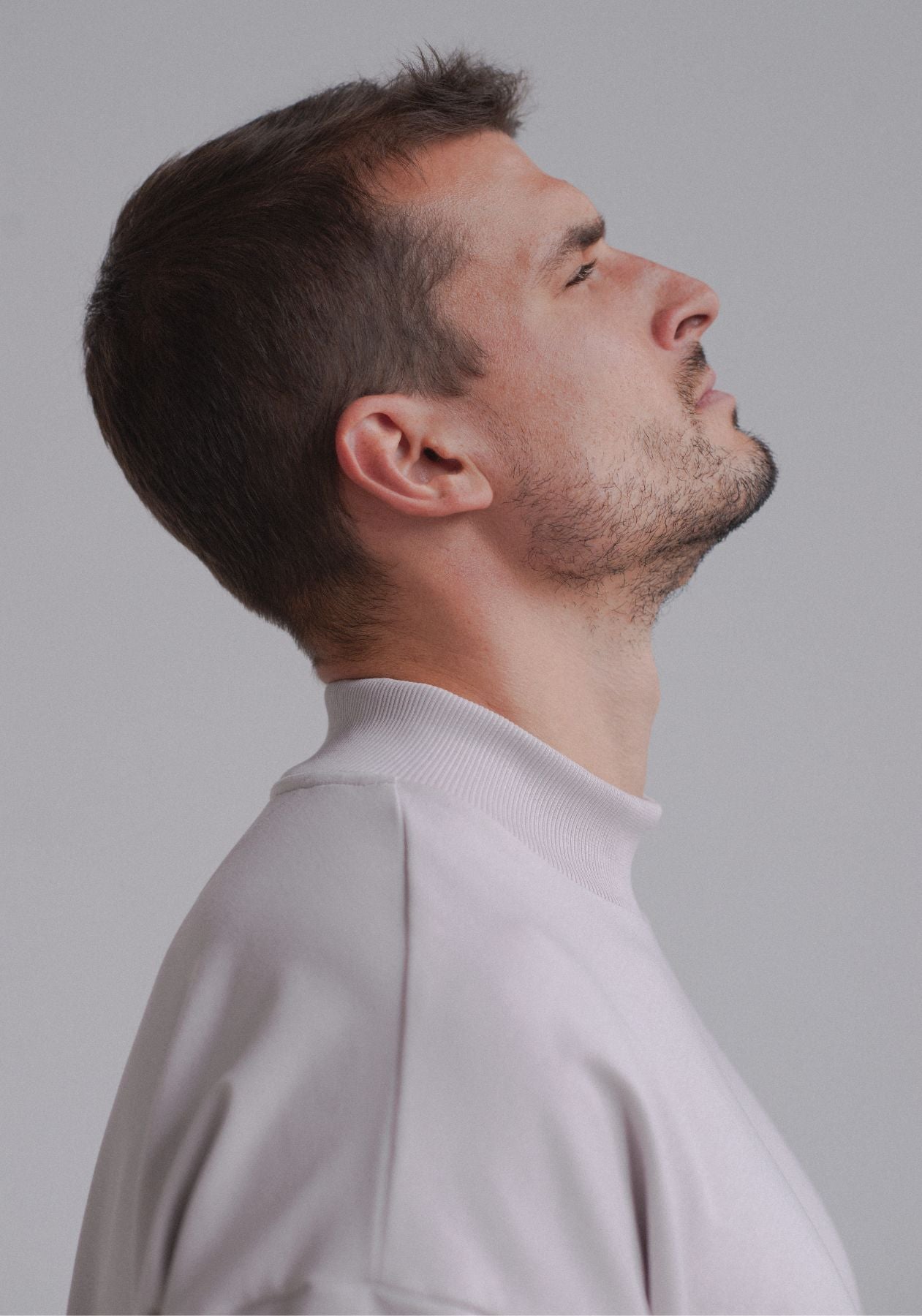 Men Sweatshirt High neck organic cotton - Loose fit