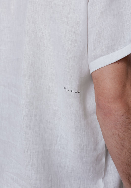 Men's regular linen t-shirt - White