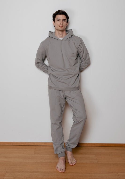 Pánske teplákové nohavice z biobavlny Gray brushed - loose fit