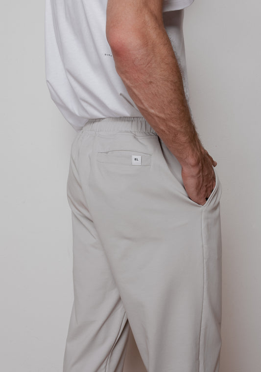 Men sweatpants organic cotton Pearl gray - loose fit