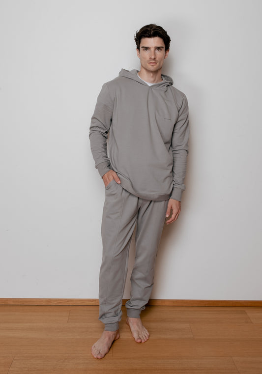Men’s Hoodie organic cotton Gray brushed - regular update
