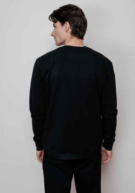 Men’s sweatshirt organic cotton Black brushed - regular update