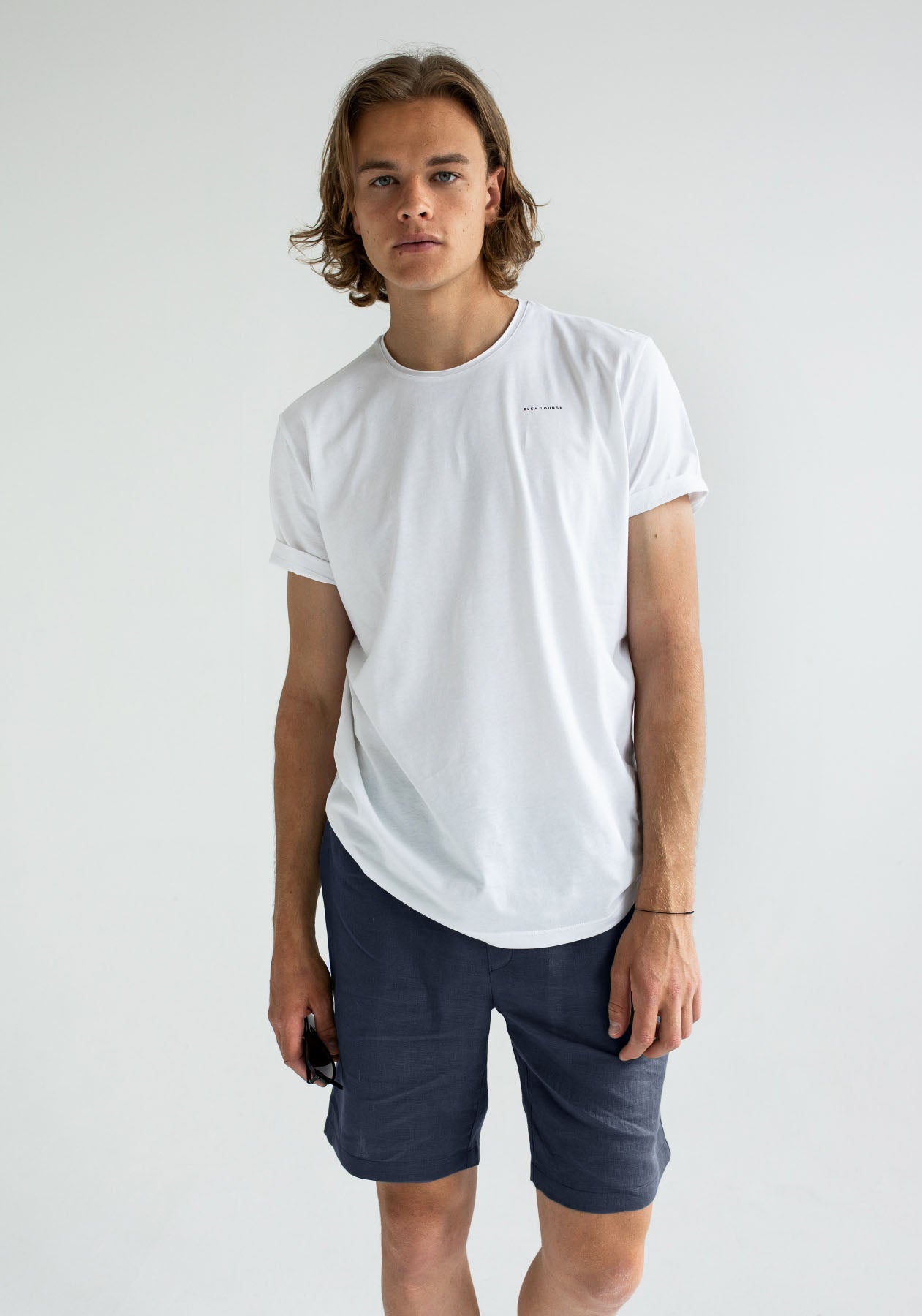 Pánske ľanové šortky Deep blue