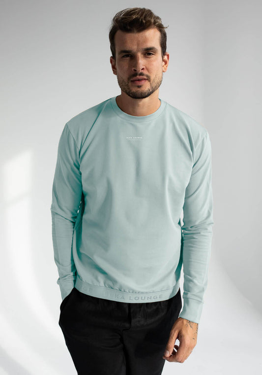 Men Sweatshirt organic cotton Mint brushed - regular