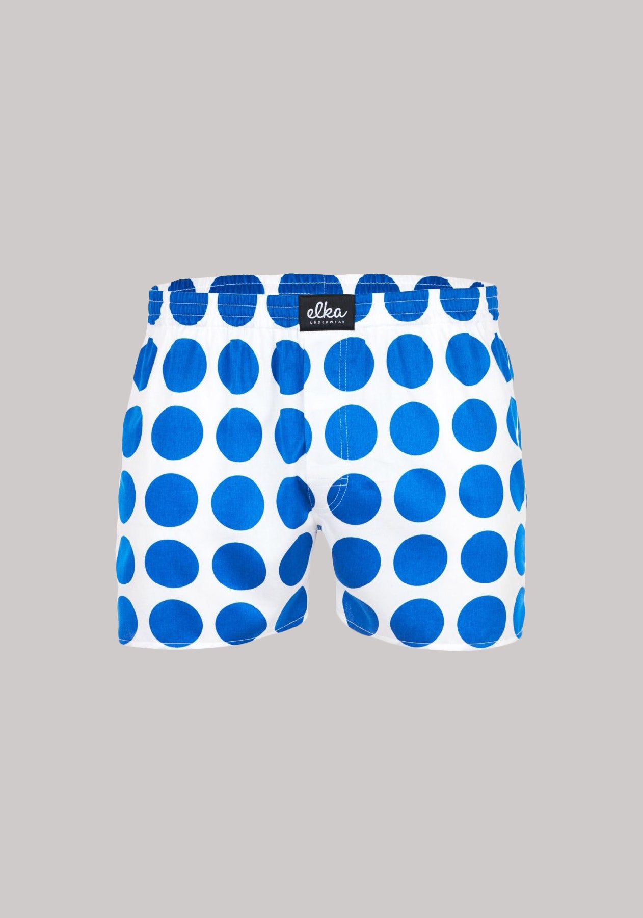 Men's shorts White with blue polka dots – ELKA LOUNGE
