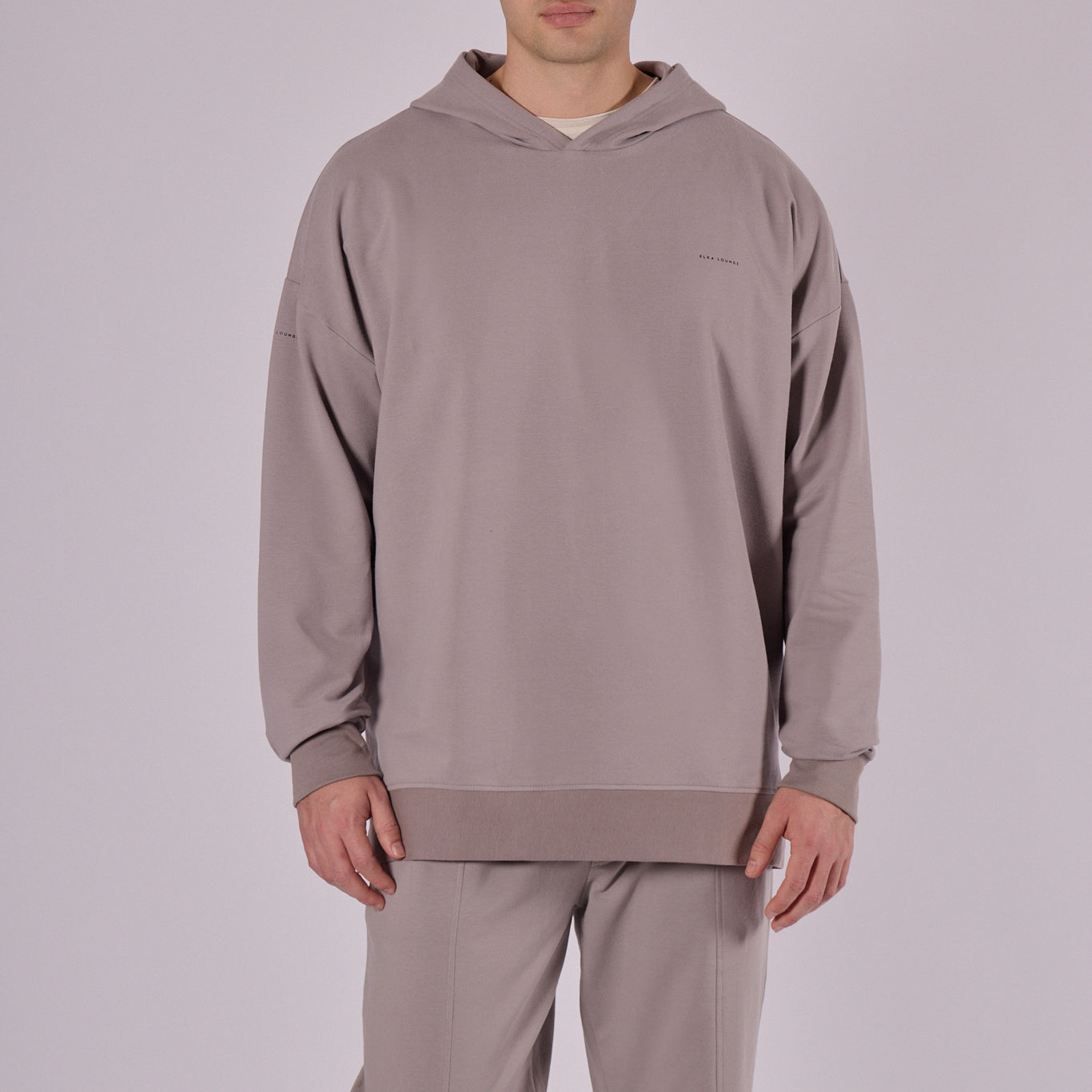 Pánská mikina s kapucí z biobavlny brushed - Oversized