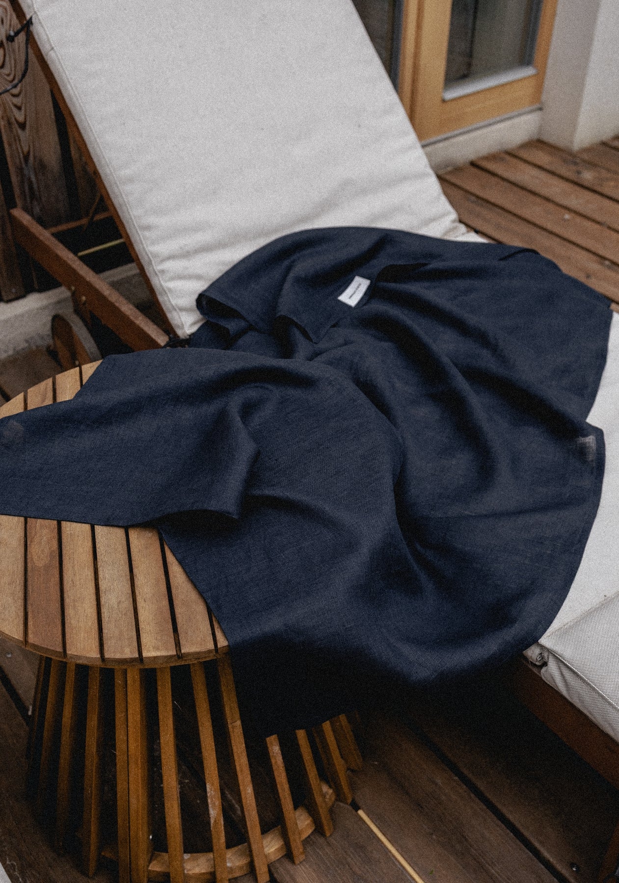 Lniany szalik Deep blue