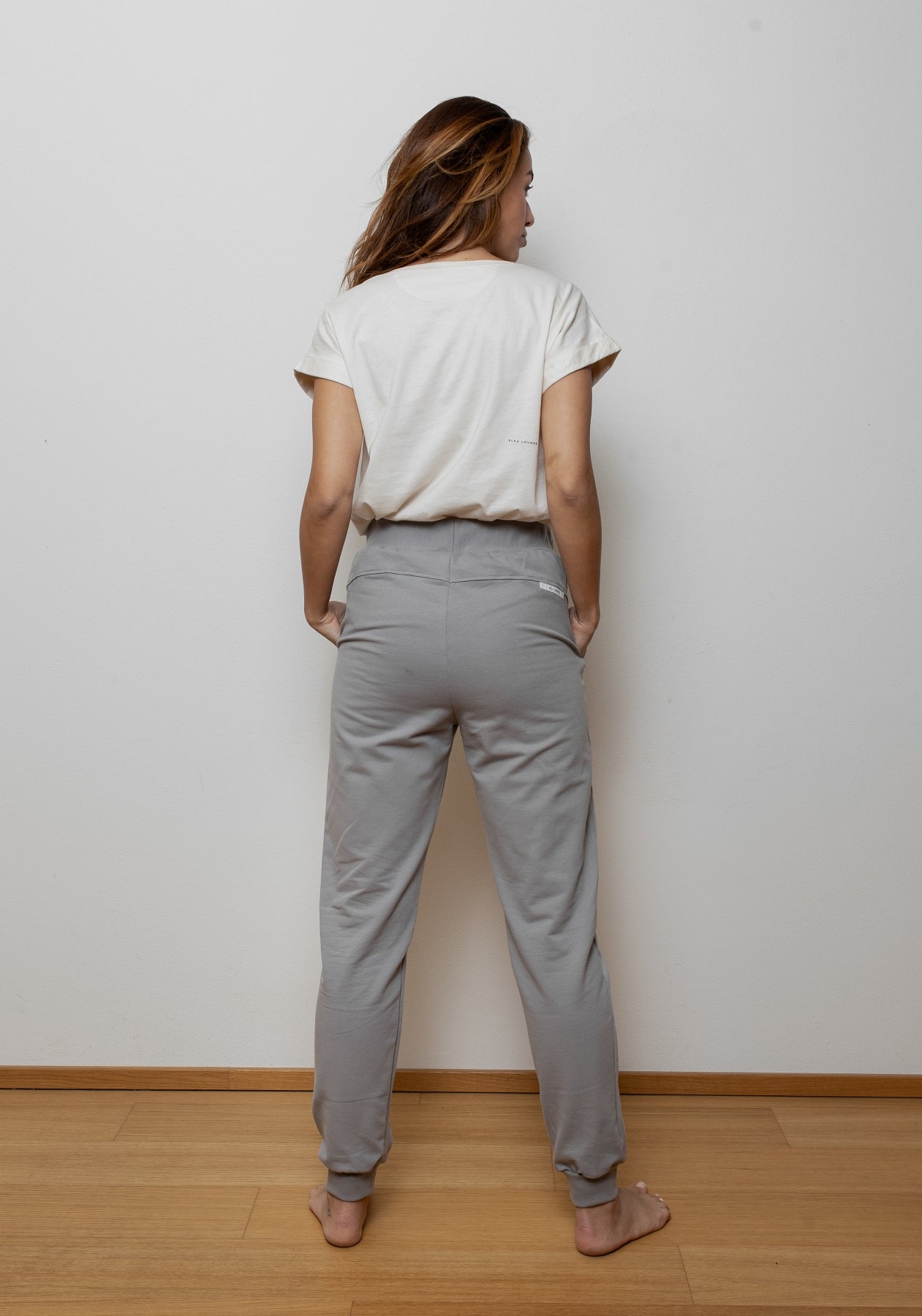 Women Spodnie dresowe bawełna organiczna Gray brushed - loose fit