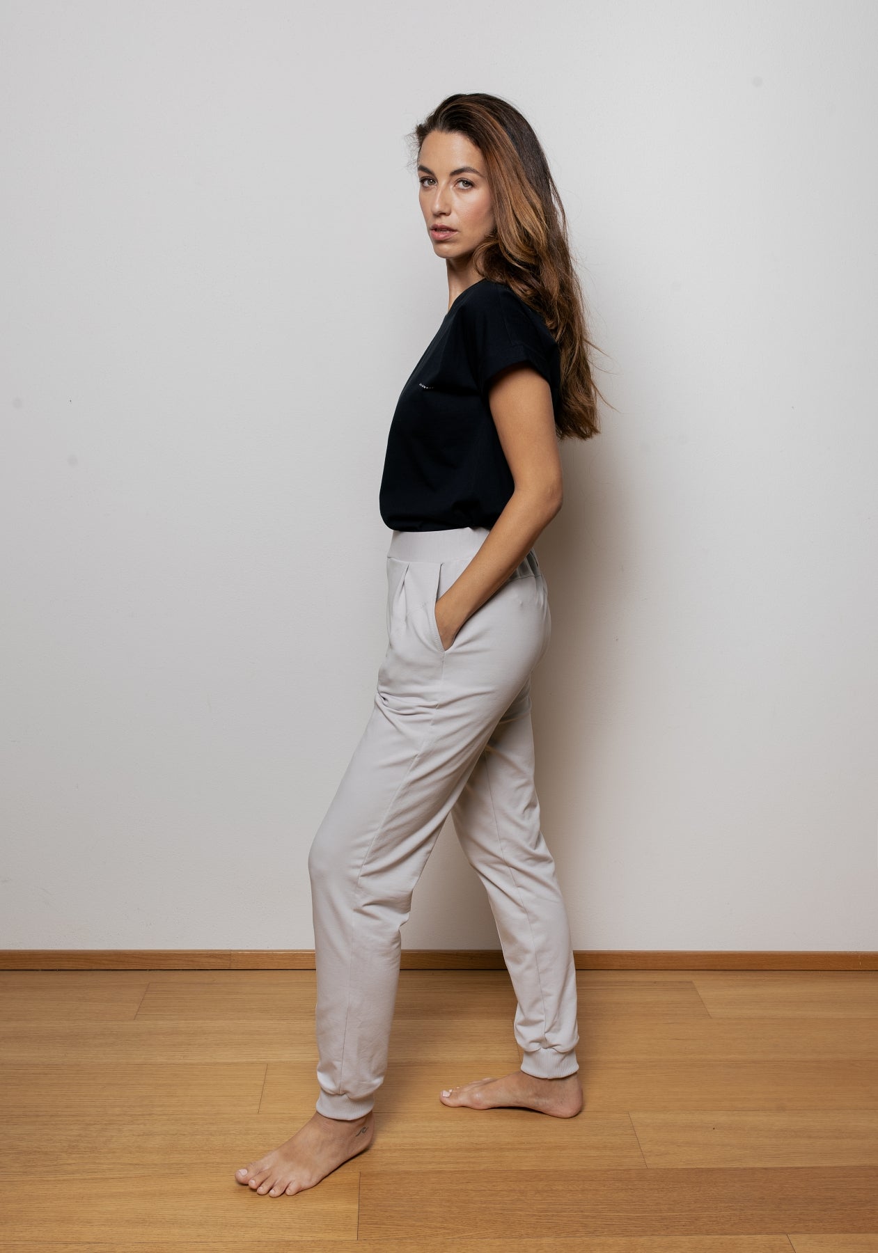 Women Spodnie dresowe bawełna organiczna Pearl gray - loose fit