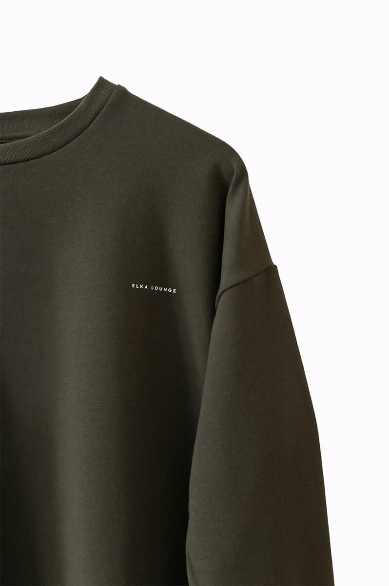 Women bluza bez kaptura z bawełny organicznej Black brushed - Oversized