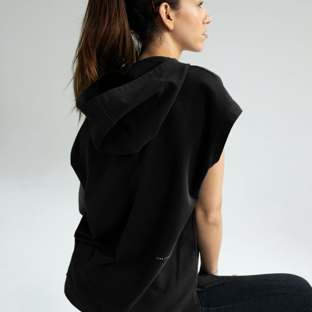 Dámská mikina bez rukávu / vesta z biobavlny brushed - Oversized