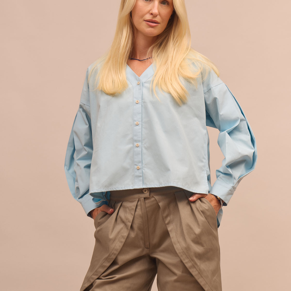 Dámská biobavlněná košile se sklady - oversized
