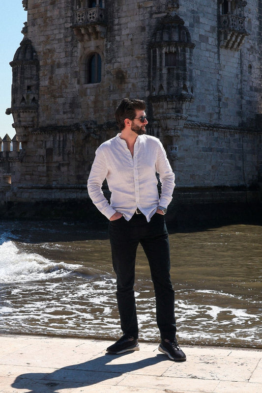 Outfit by Honza Linen shirt Pearl gray