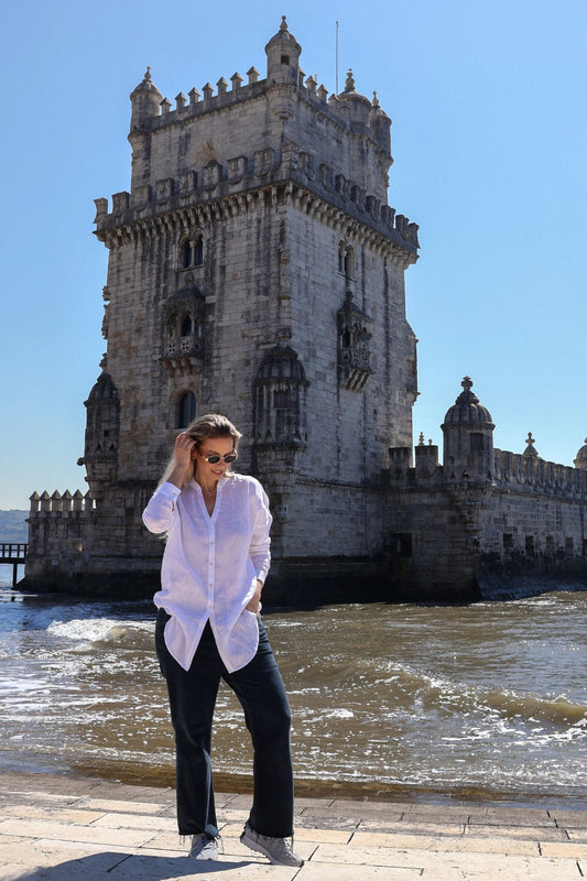 Outfit by Daniela Linen shirt loose fit White