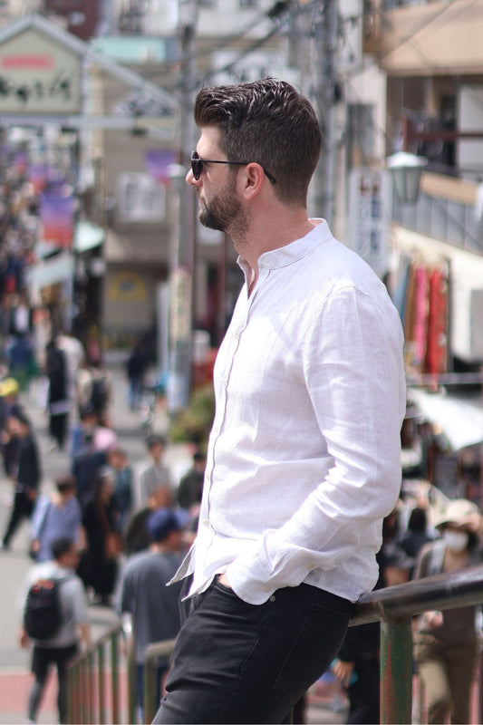 Outfit by Honza Linen shirt Pearl gray