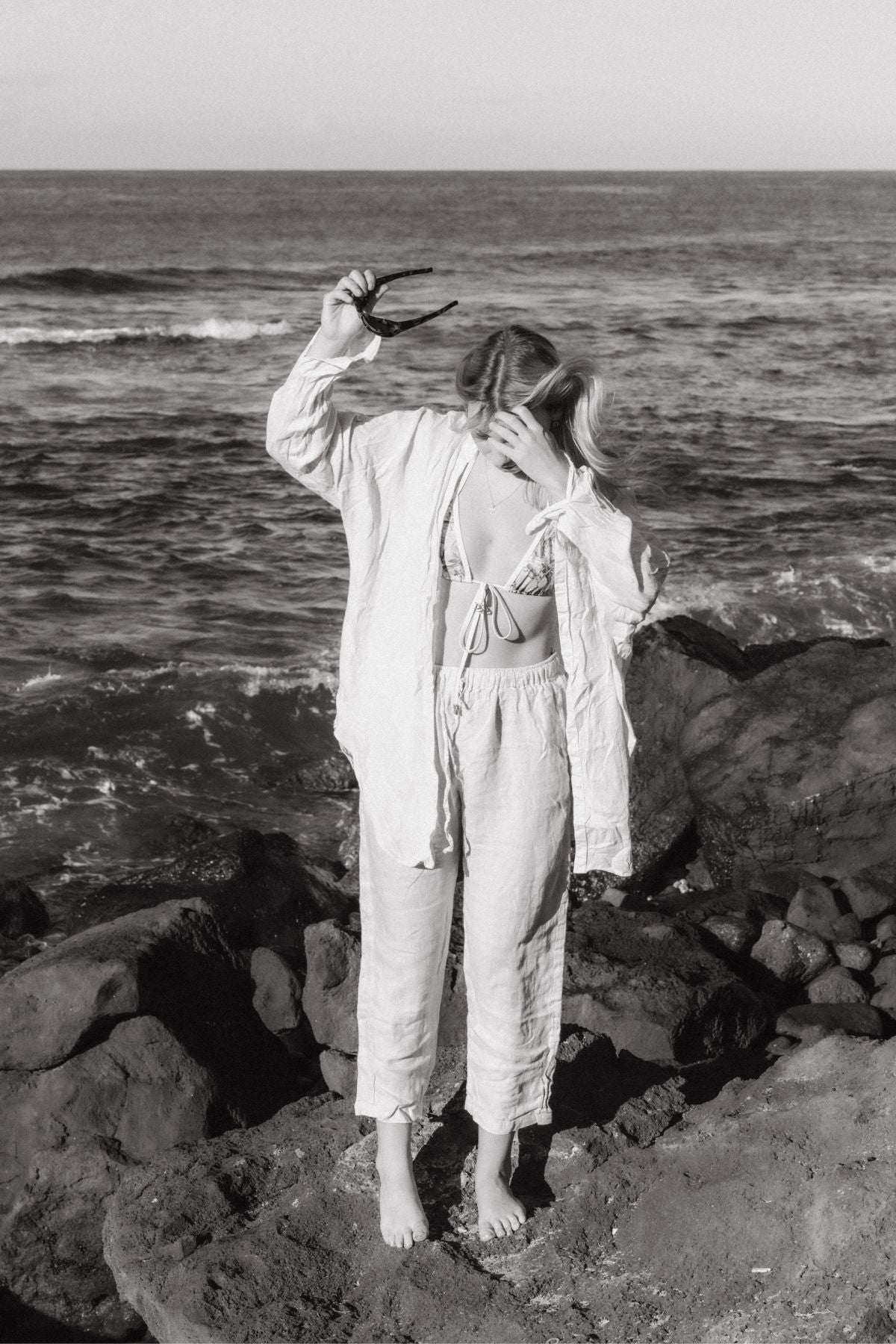 Outfit by Aneta Kalivodová | All Pearl gray Linen pant & loose fit shirt