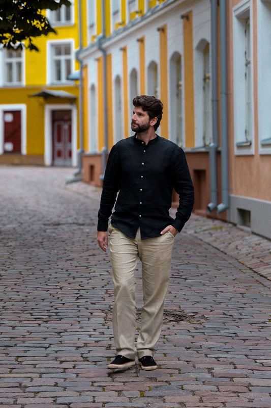 Outfit by Honza | Linen shirt Deep blue