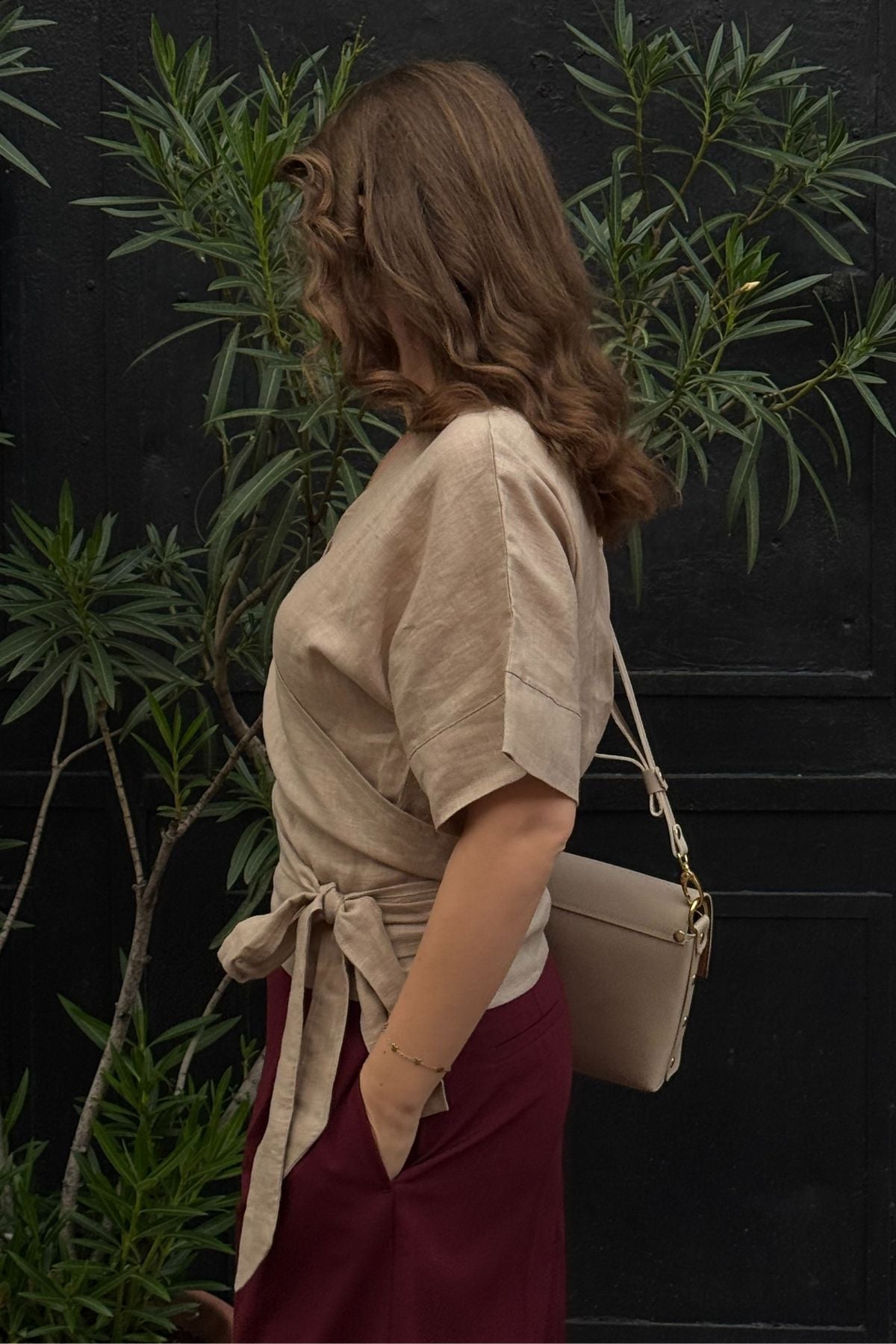 Outfit by Lenka Bebjáková | Wrap top Beige natural