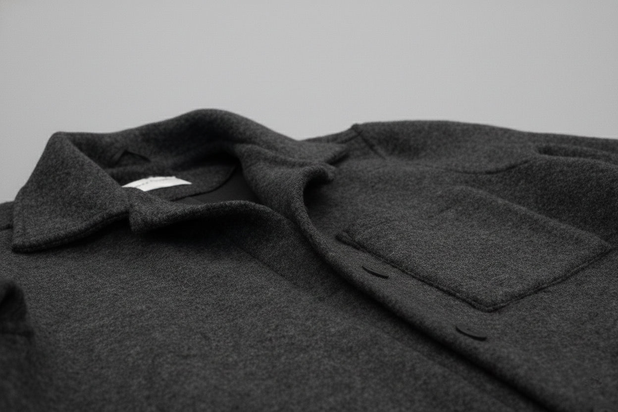 Damski wełniany płaszcz Dark gray - Loose fit