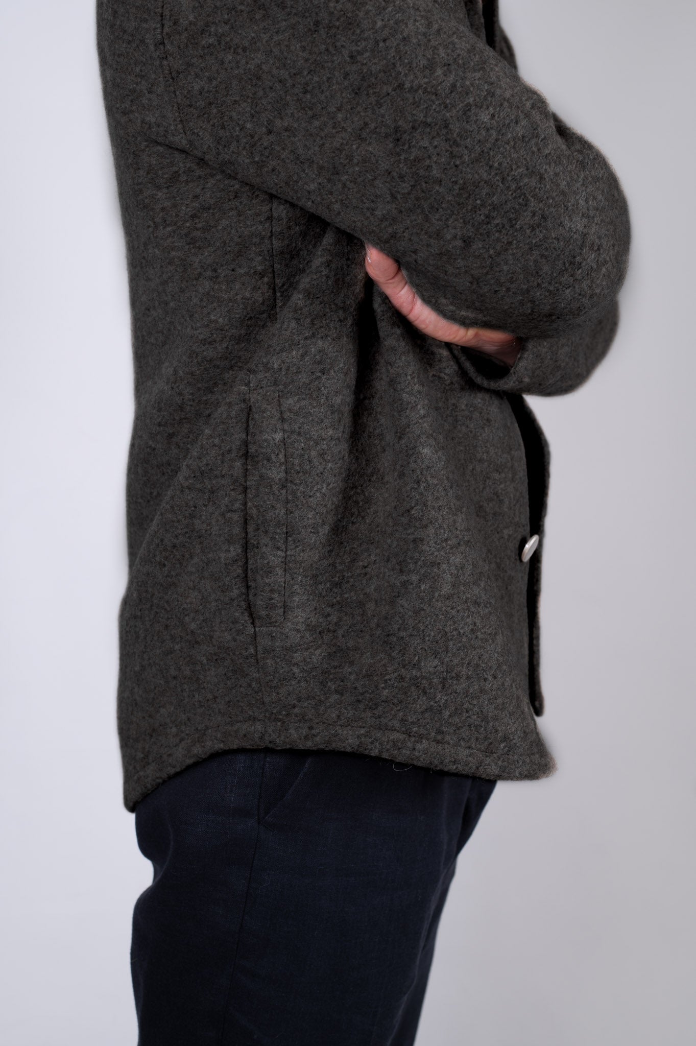 Pánský vlněný kabát Regular fit - Dark gray