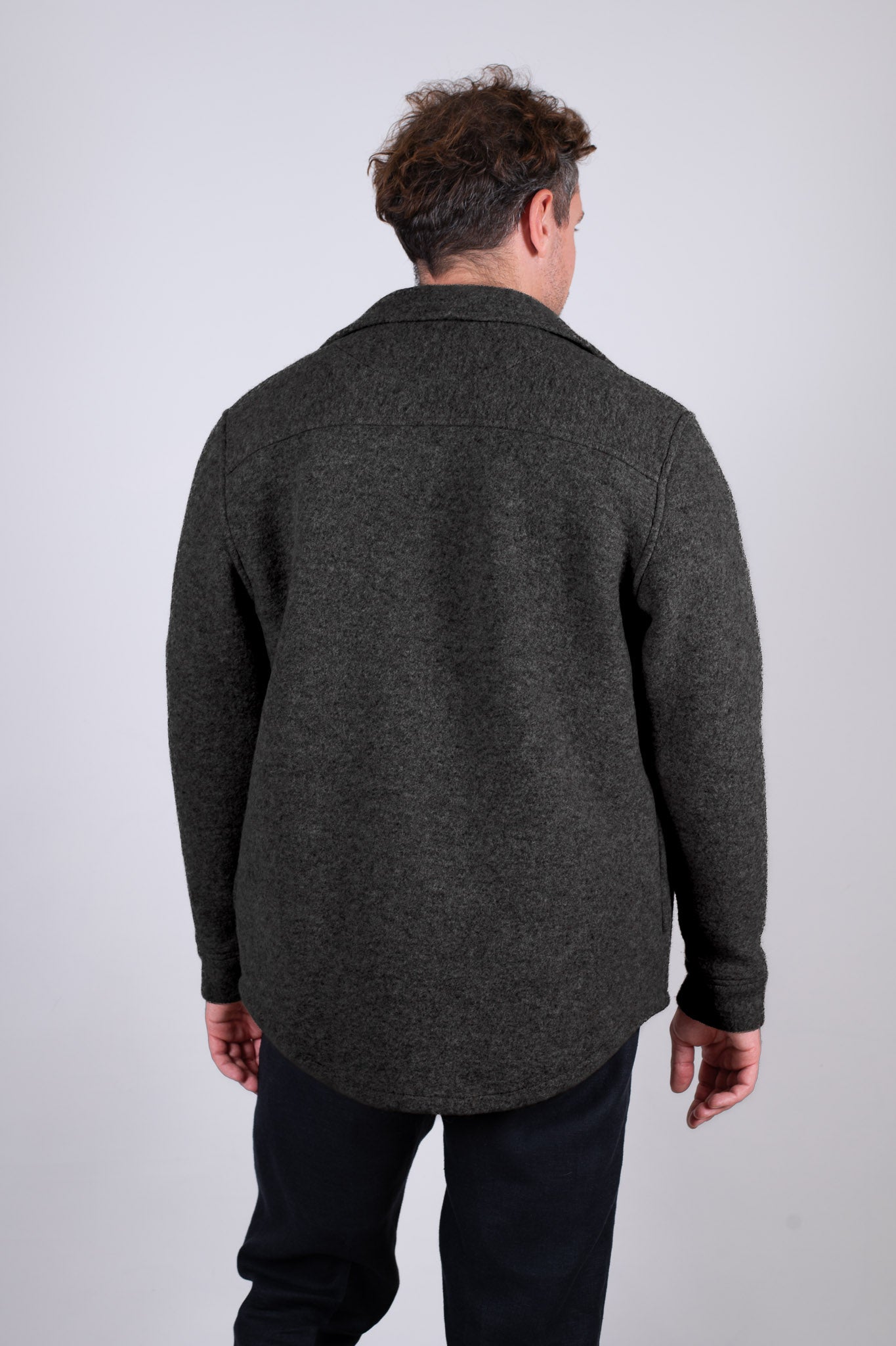 Pánský vlněný kabát Regular fit - Dark gray