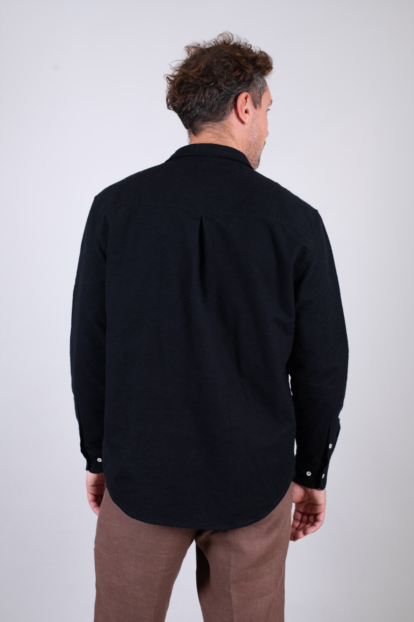 Koszula męska flanelowa z kołnierzykiem - Black