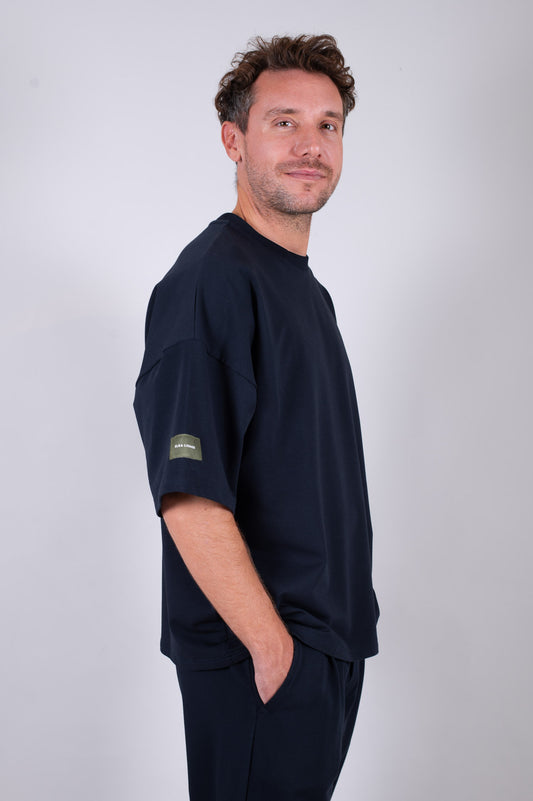 Men’s Sweatshirt T-Shirt Organic Cotton Deep blue - loose fit