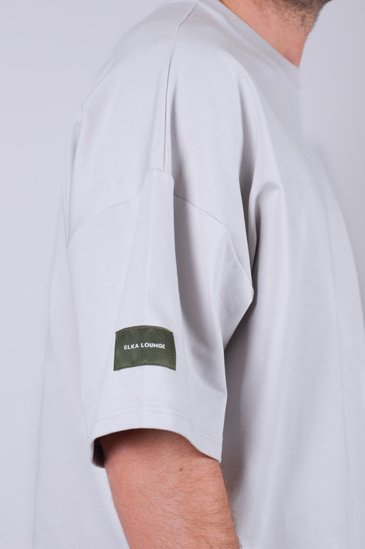 Men’s Sweatshirt T-Shirt Organic Cotton Pearl gray - loose fit