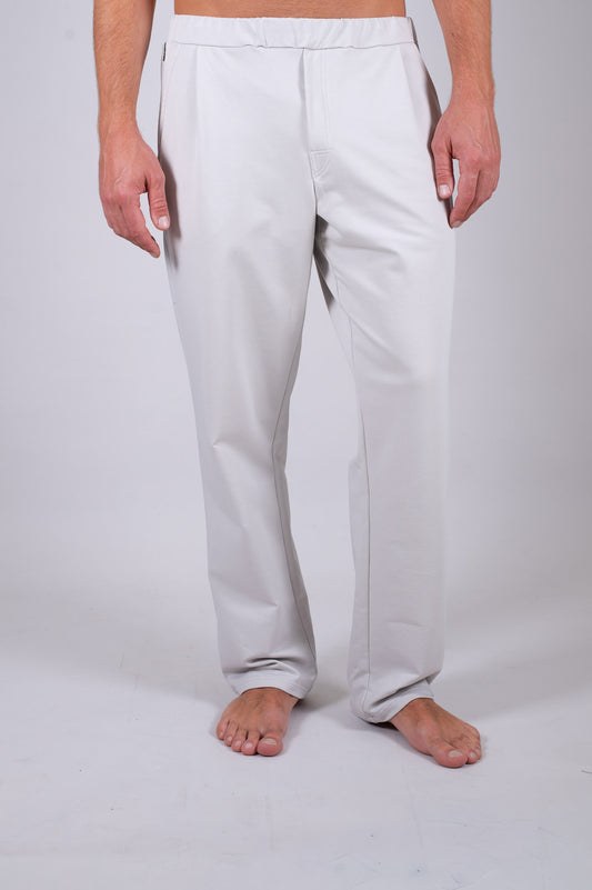 Men sweatpants wide organic cotton Straight-leg - Pearl gray
