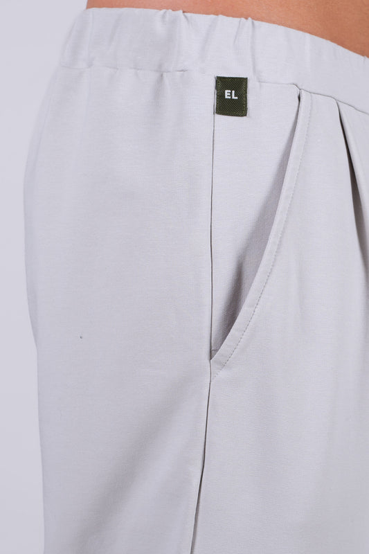 Men sweatpants wide organic cotton Straight-leg - Pearl gray