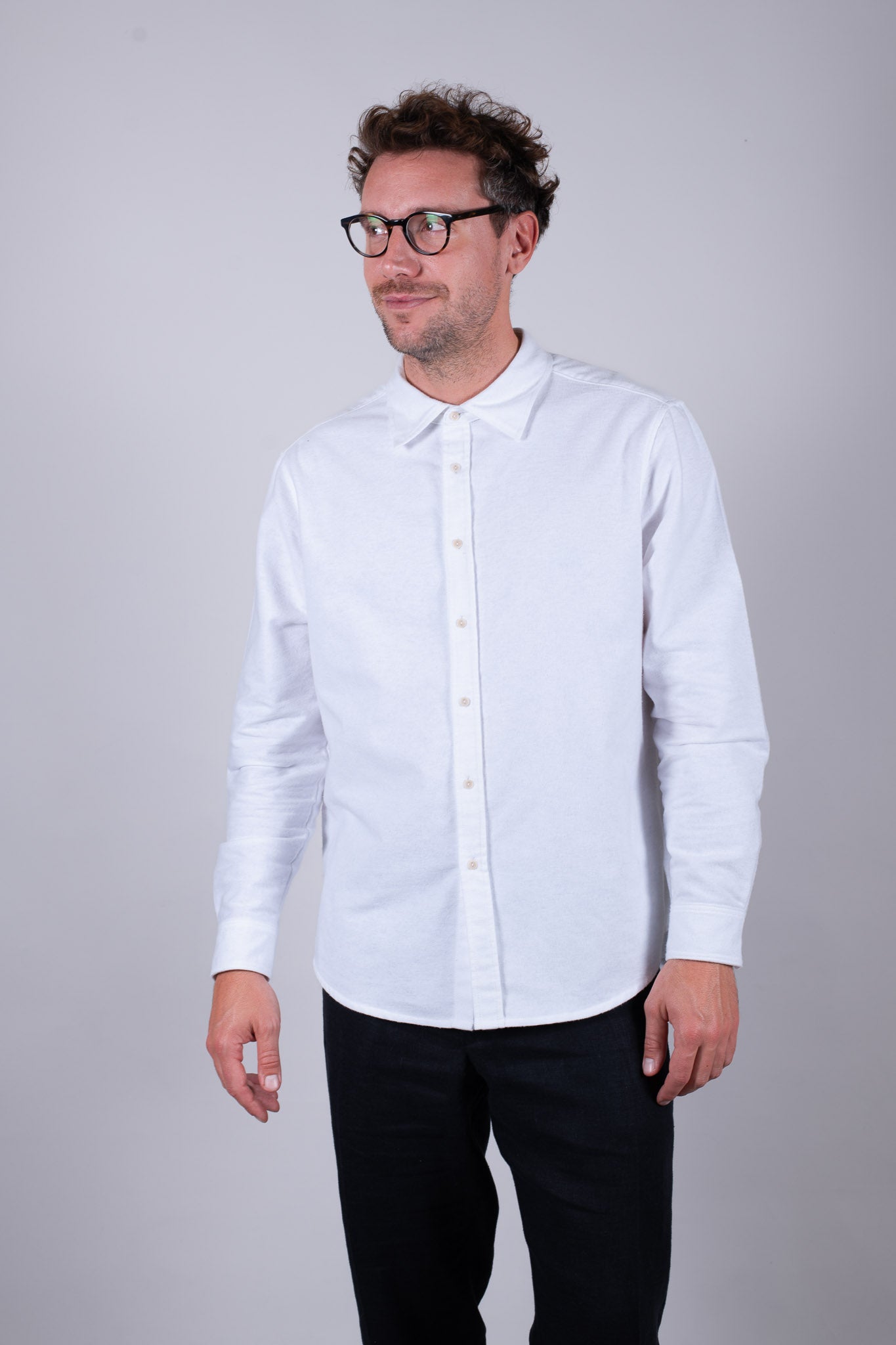 Men's flannel shirt with collar - regular fit