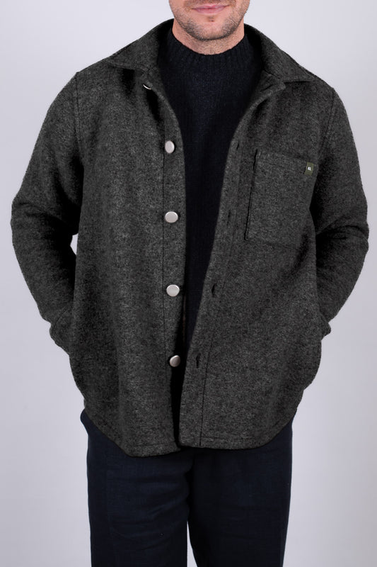 Men’s Wool Coat Regular Fit – Dark Gray