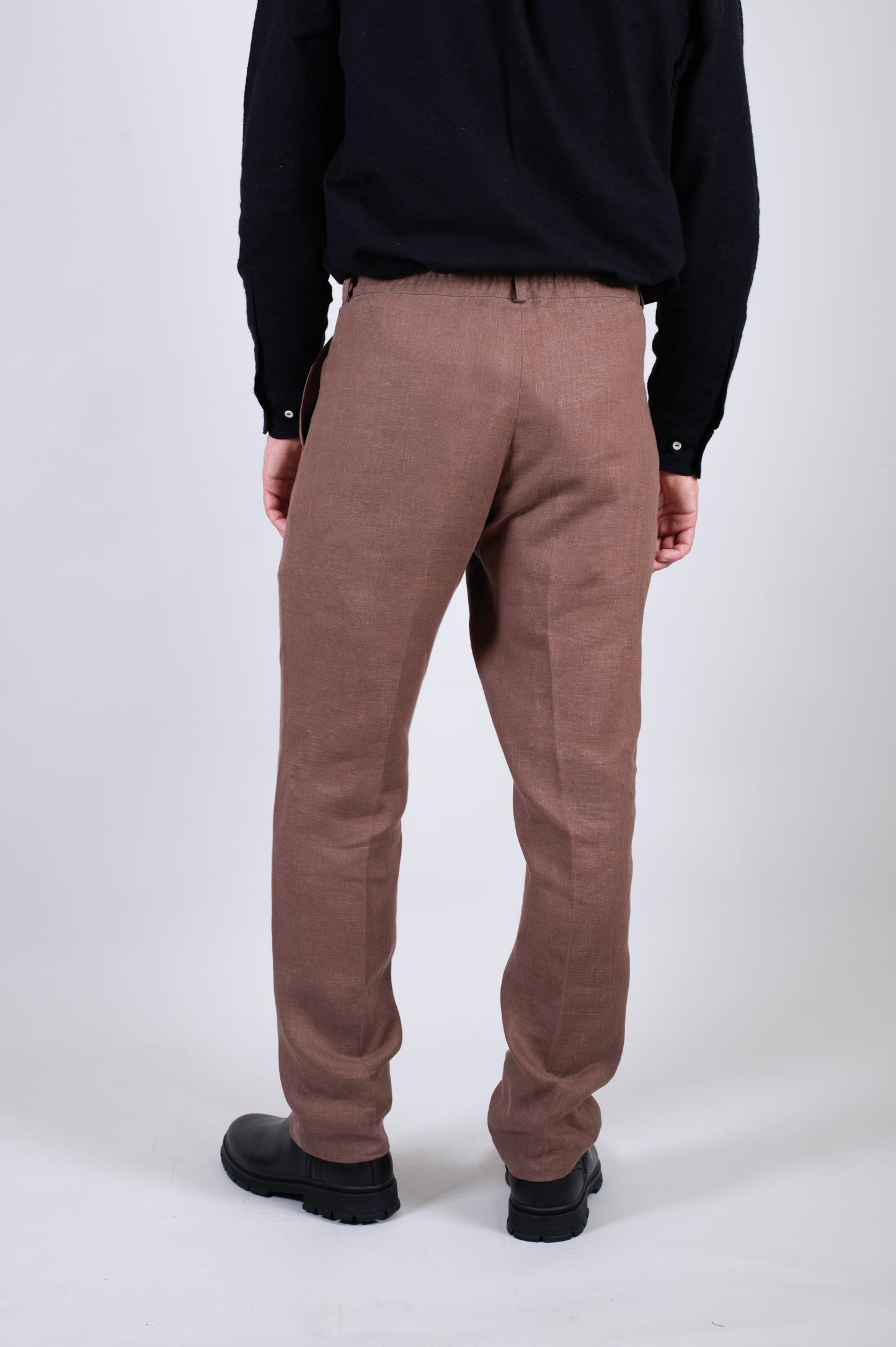 Men's Loose-fit Linen Pants - Brown