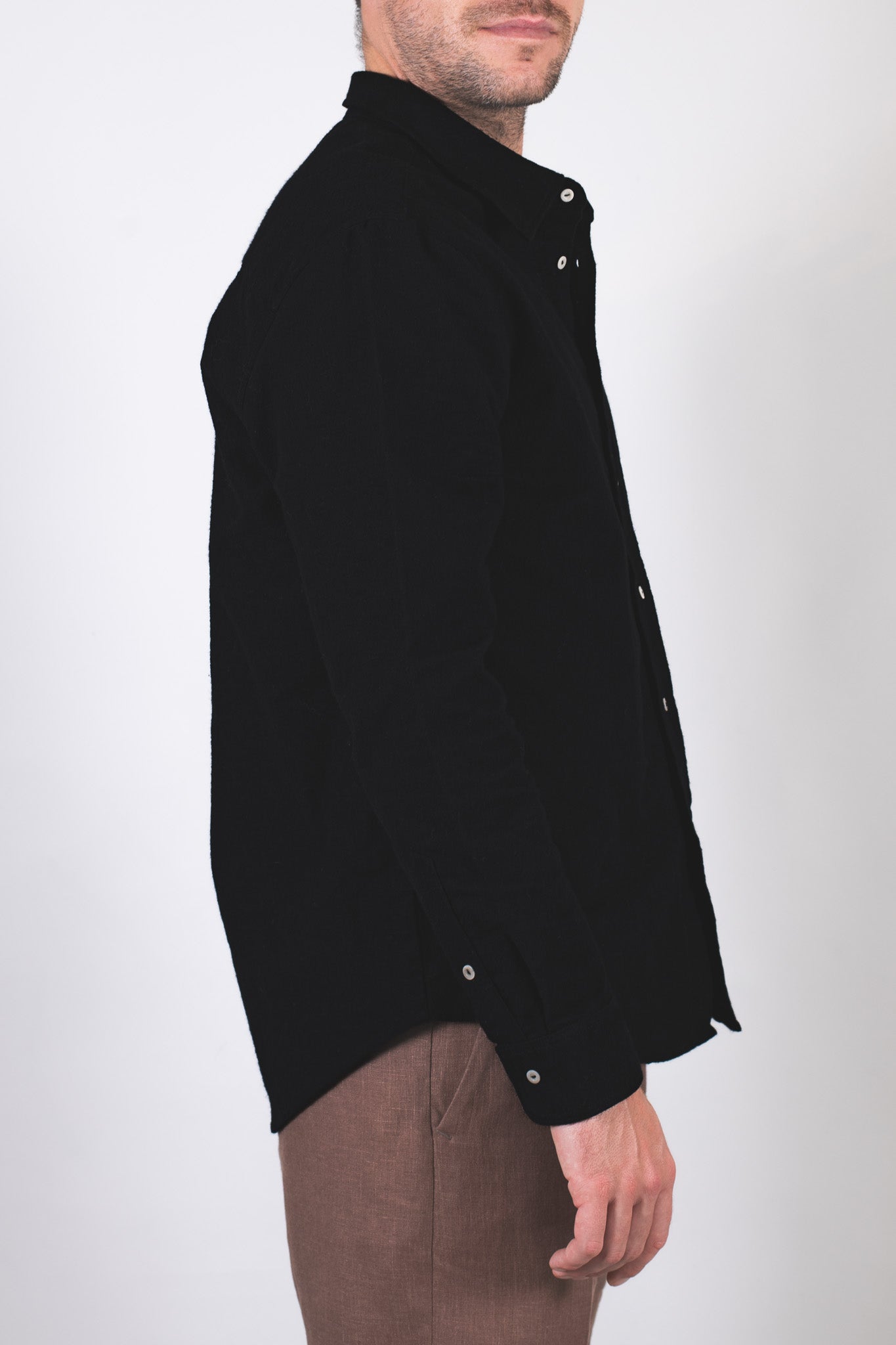 Men's flannel shirt with collar - regular fit