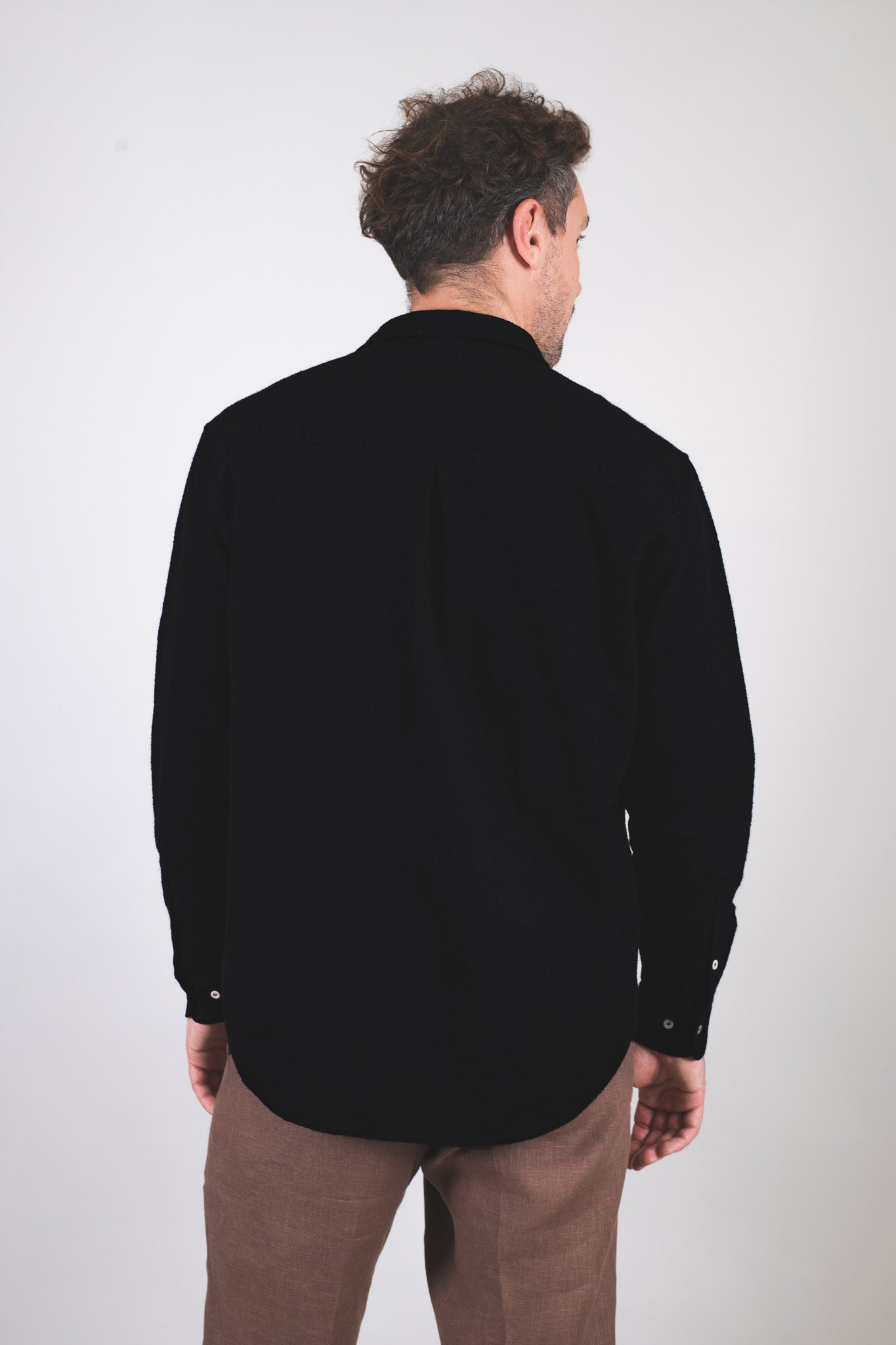 Men's flannel shirt with collar - regular fit