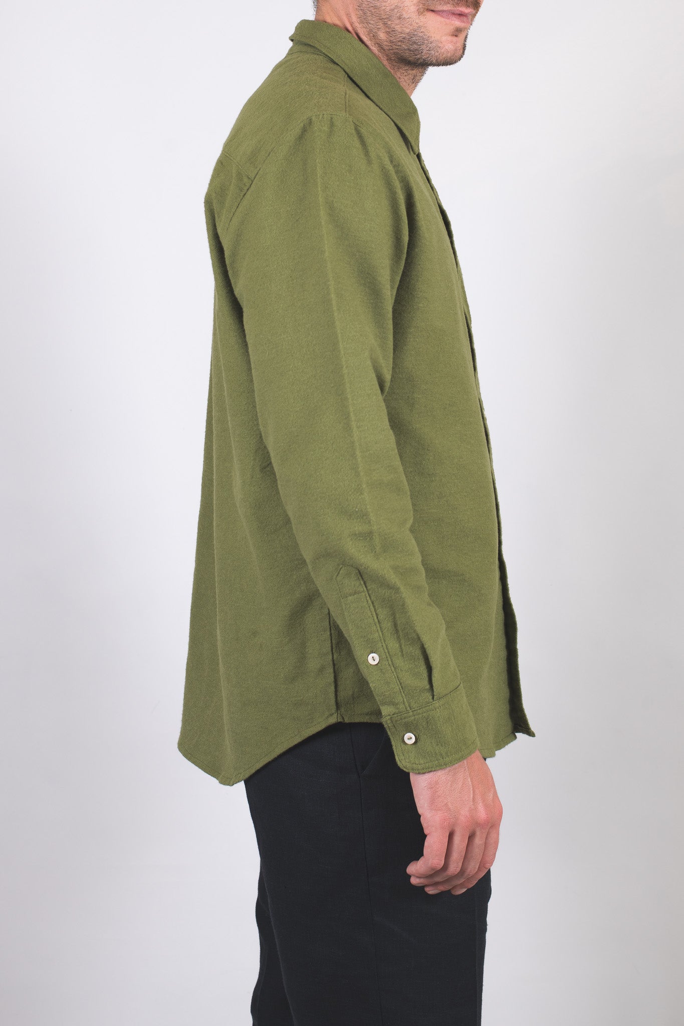 Men's flannel shirt with collar - regular fit