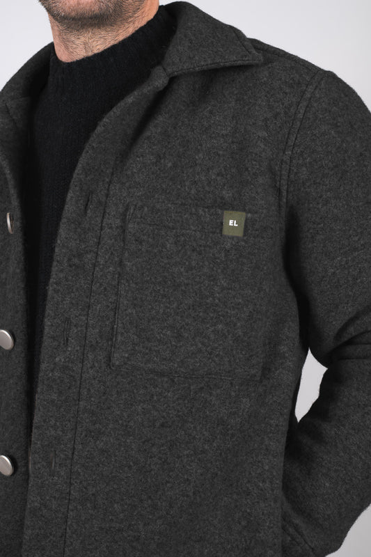 Men’s Wool Coat Regular Fit – Dark Gray