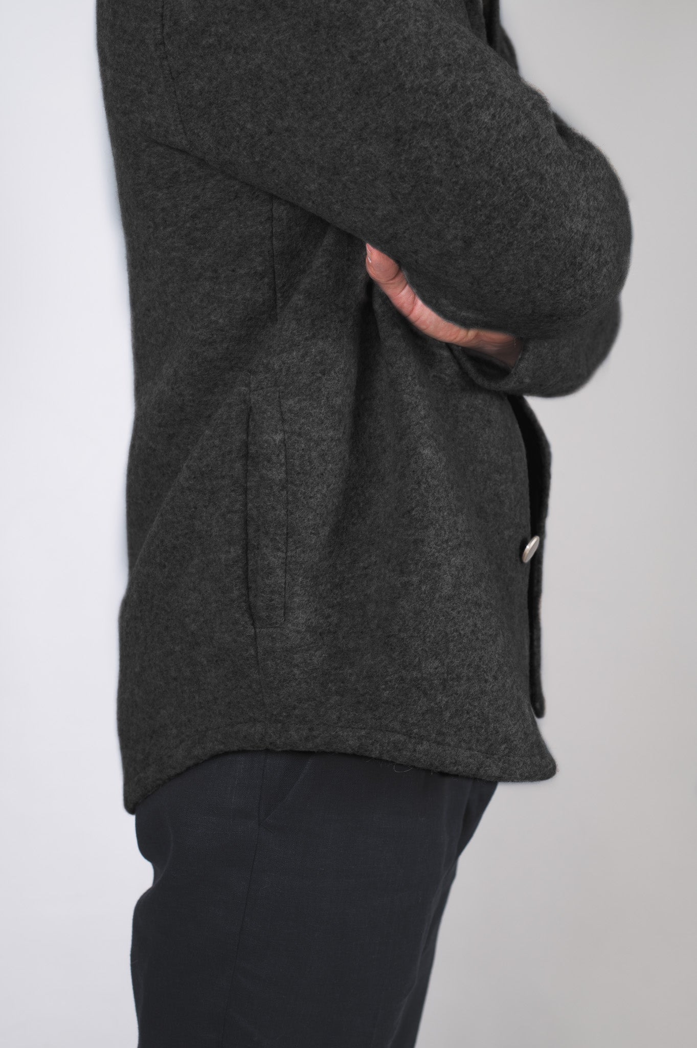 Men’s Wool Coat Regular Fit – Dark Gray