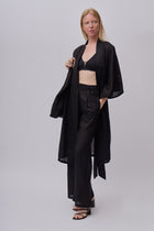 Dámské lněné kimonové šaty - loose fit