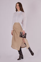 Dámská lněná košile s límečkem - loose fit